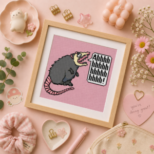 Ahhh Screaming Possum Cross Stitch Pattern