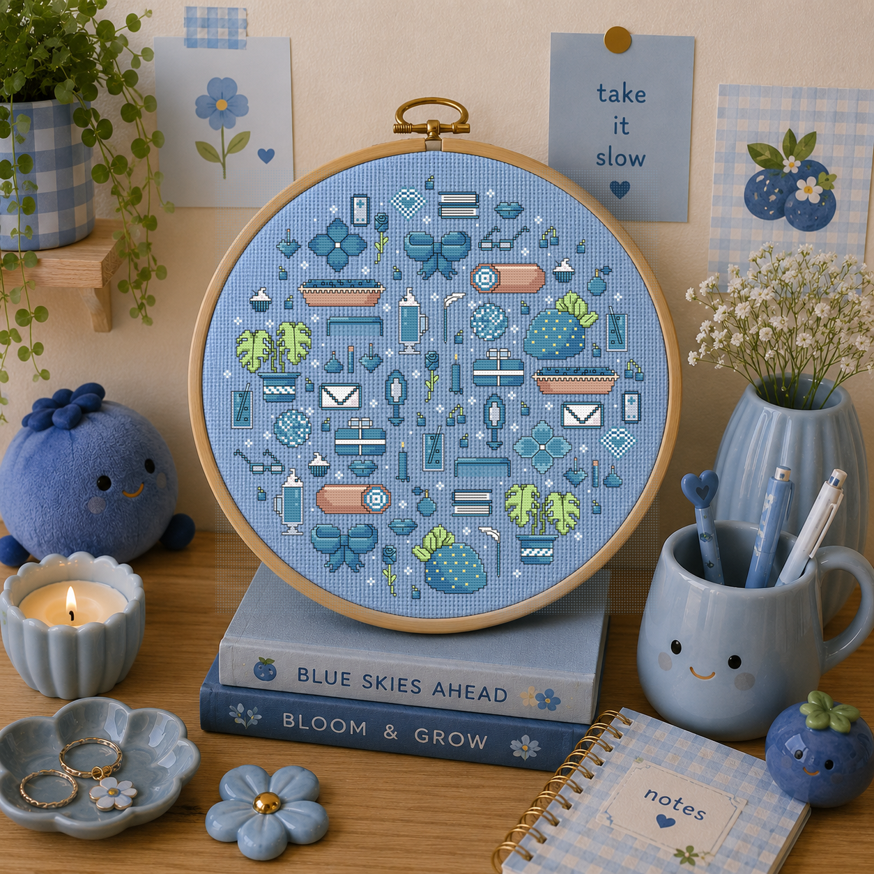 Blue Dreams Cross Stitch Pattern - Image 3
