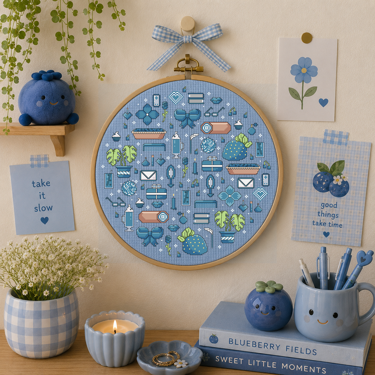 Blue Dreams Cross Stitch Pattern - Image 2
