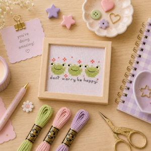 Don't Worry Be Hoppy Mini Cross Stitch Pattern