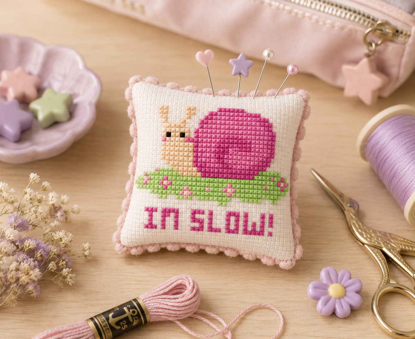 Im Slow Snail Mini Cross Stitch Pattern - Image 3