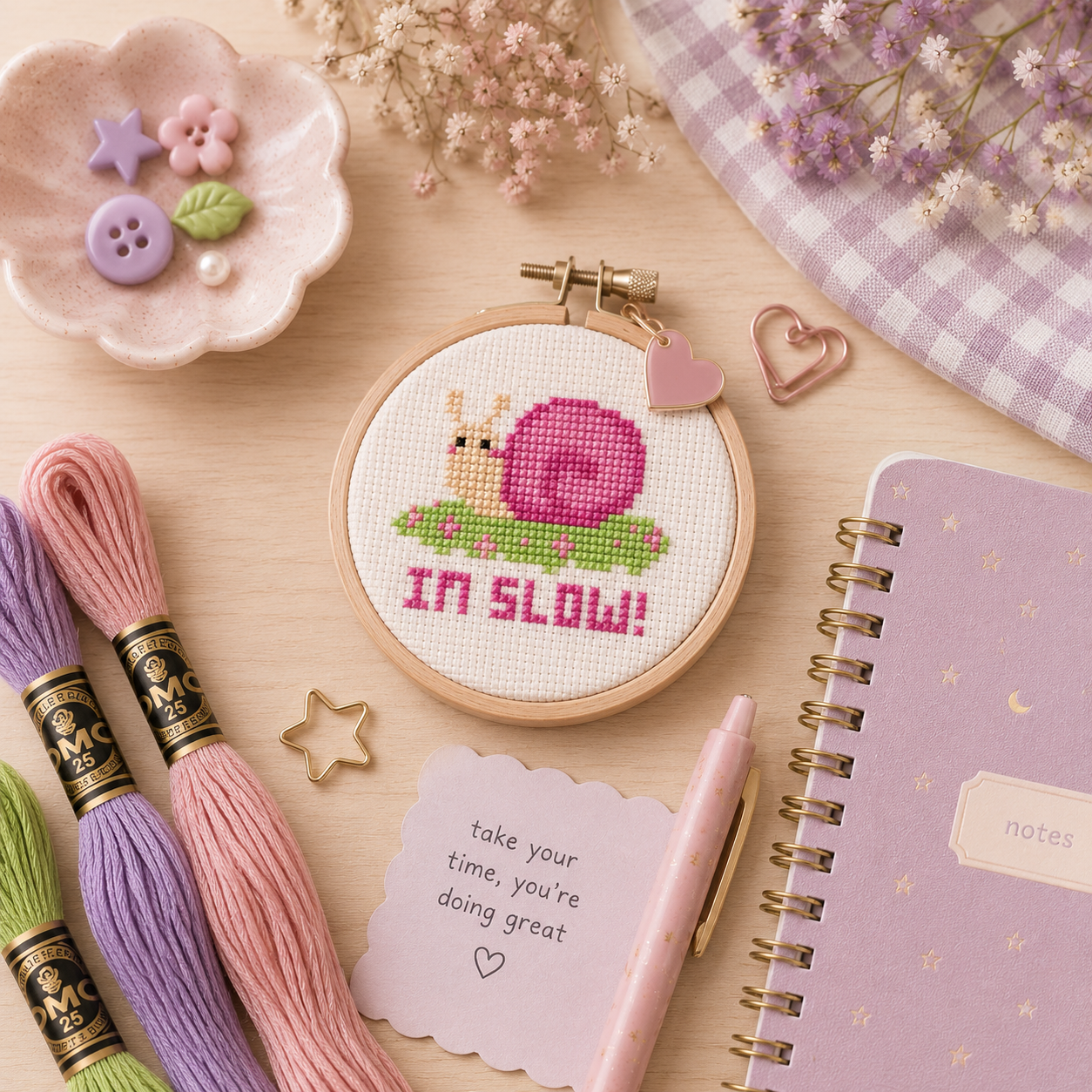Im Slow Snail Mini Cross Stitch Pattern - Image 2