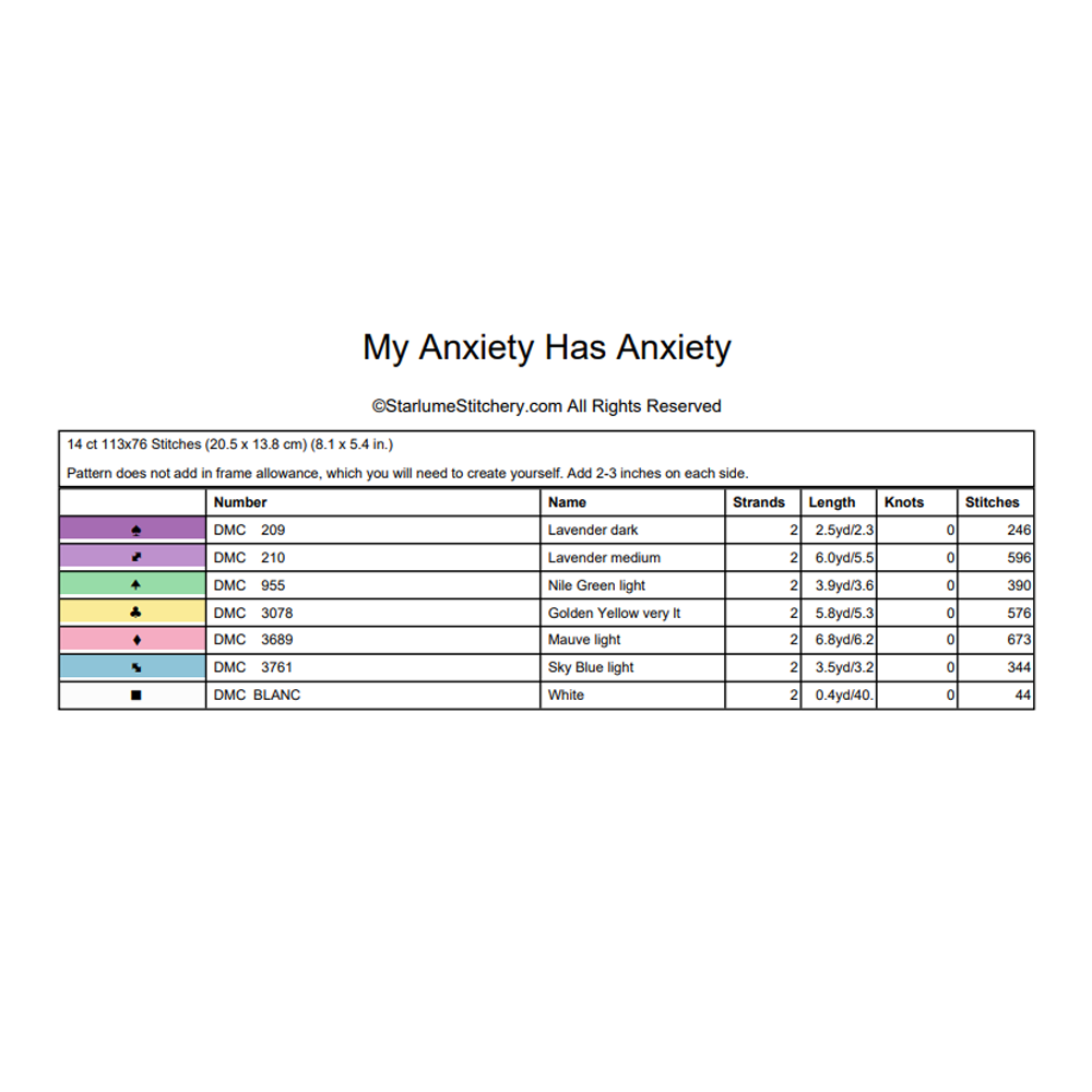 My Anxiety Has Anxiety Cross Stitch Pattern - Image 6