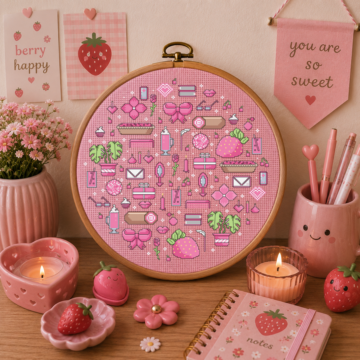 Pink Dreams Cross Stitch Pattern - Image 4