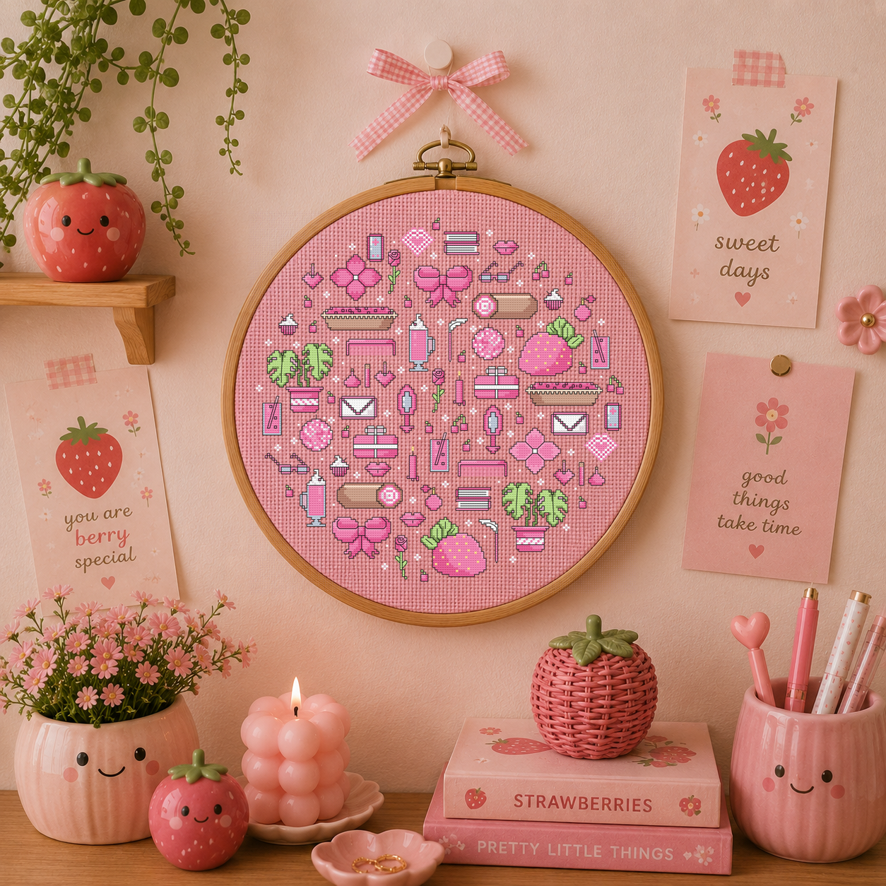 Pink Dreams Cross Stitch Pattern - Image 3