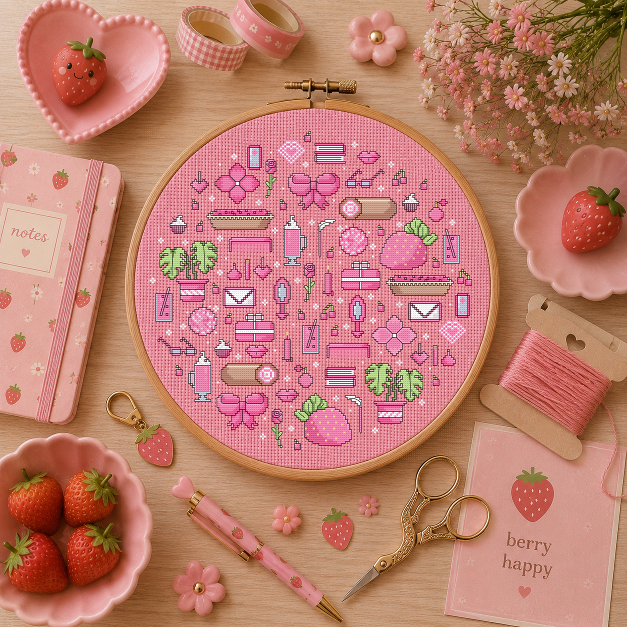 Pink Dreams Cross Stitch Pattern