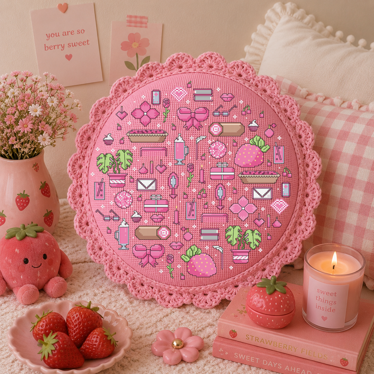 Pink Dreams Cross Stitch Pattern - Image 2