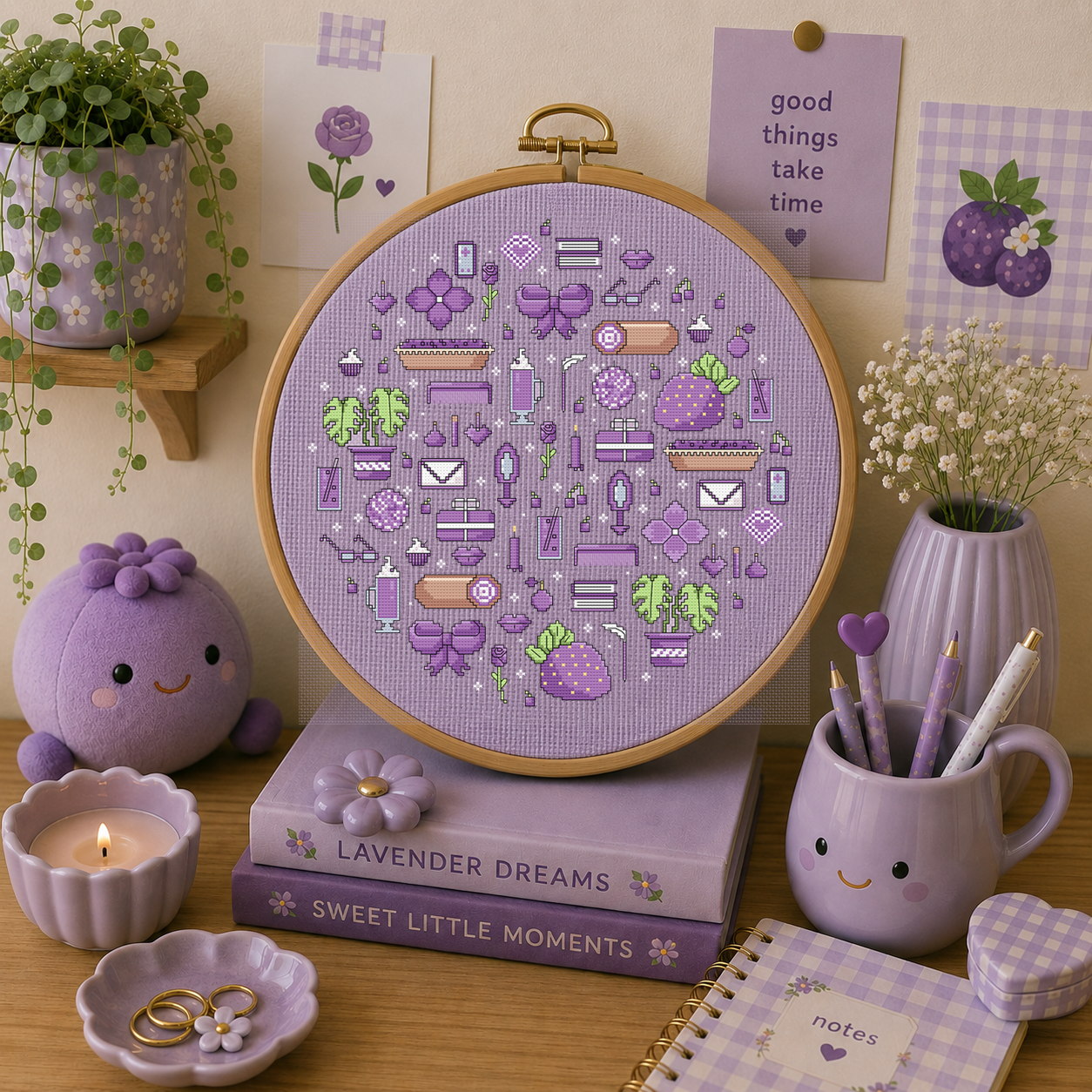 Purple Dreams Cross Stitch Pattern - Image 3