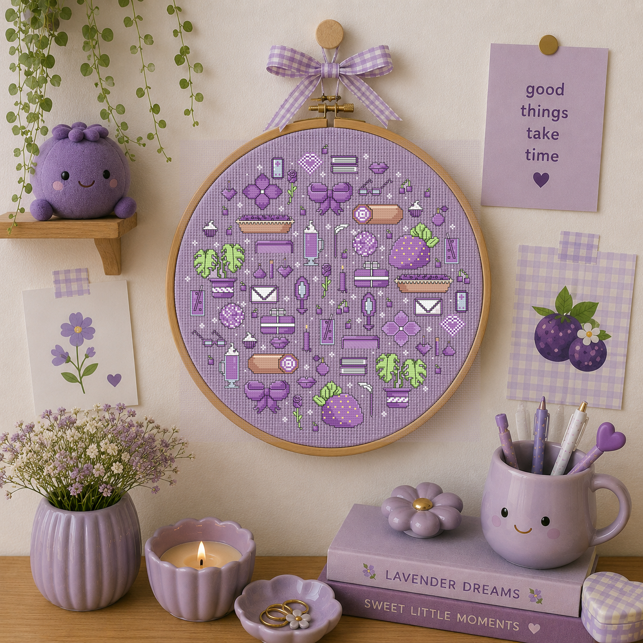 Purple Dreams Cross Stitch Pattern - Image 2