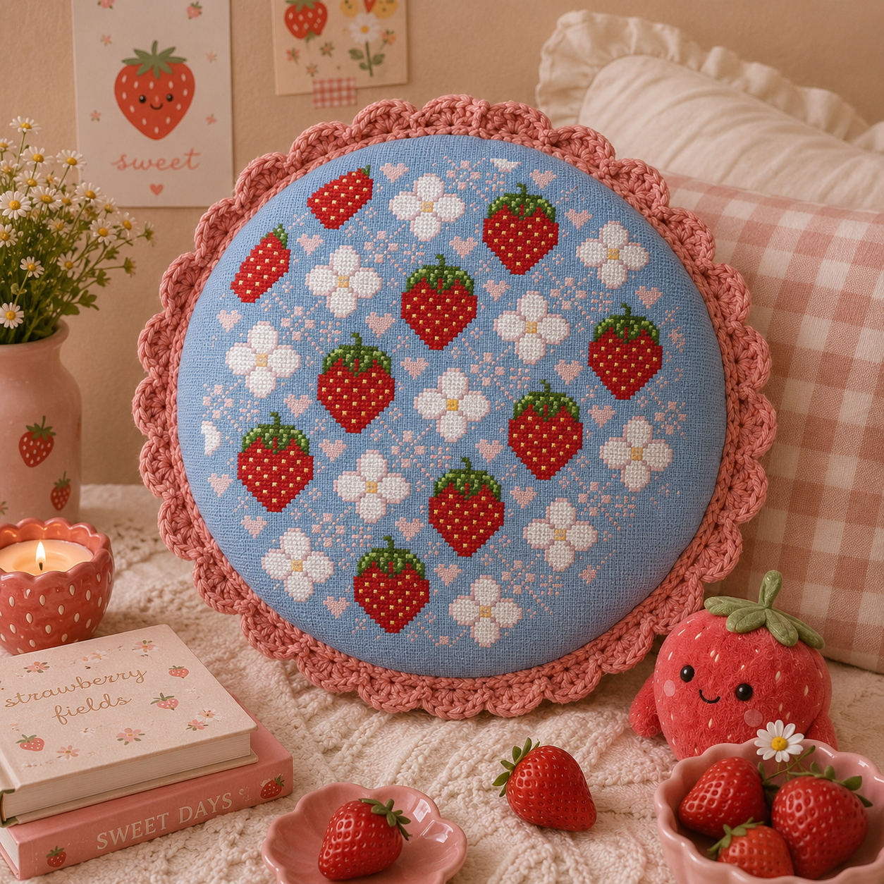 Strawberry Lace Cross Stitch Pattern - Image 4