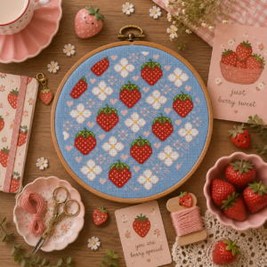 Strawberry Lace Cross Stitch Pattern