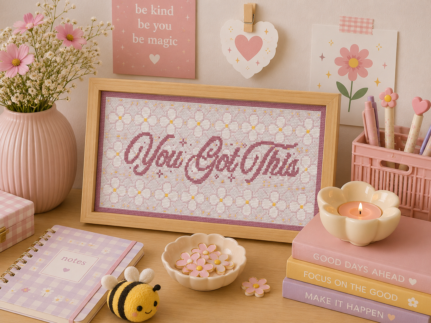 You Got This Mauve Cross Stitch Pattern - Image 3