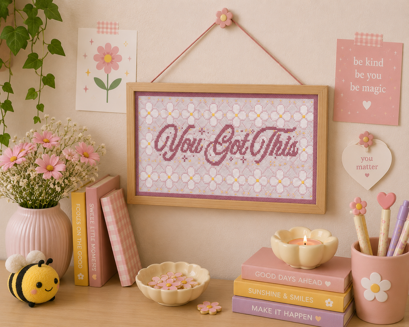 You Got This Mauve Cross Stitch Pattern - Image 2