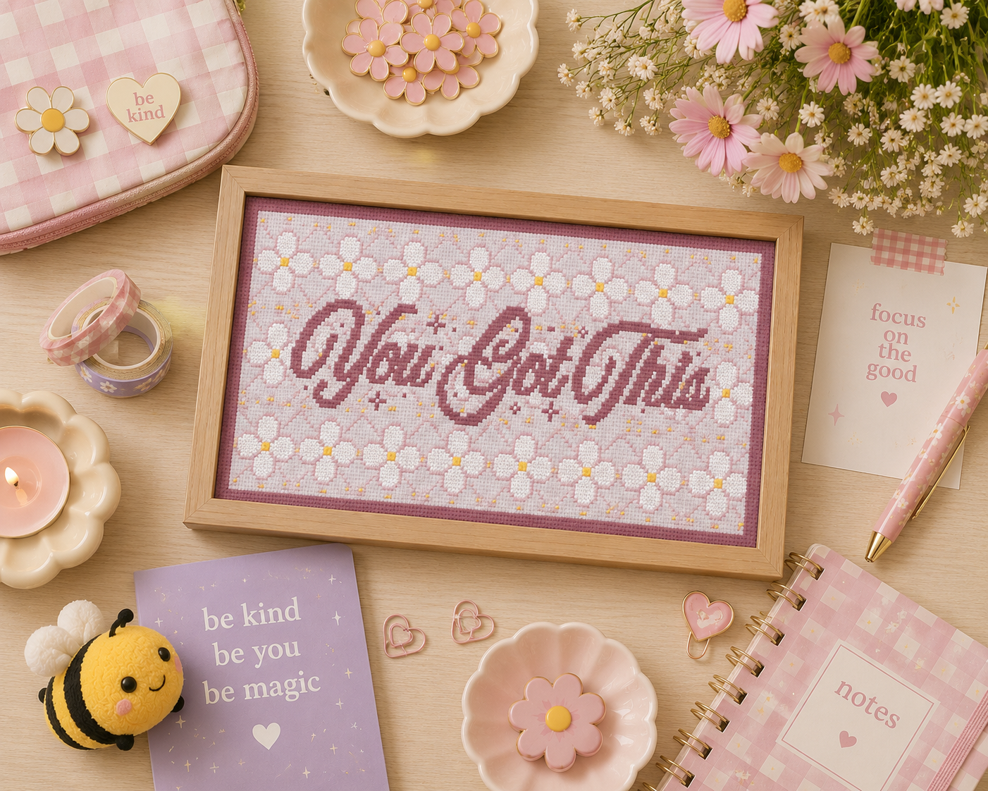 You Got This Mauve Cross Stitch Pattern
