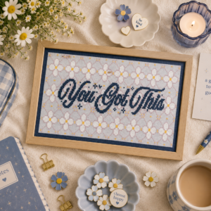 You Got This Navy Cross Stitch Pattern